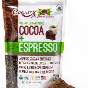CocoaX Original – Organic Unsweetened Baking Cocoa With Espresso