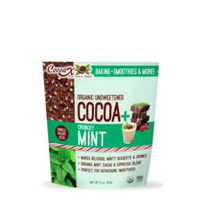 CocoaX Crunchy Mint - Organic Unsweetened Baking Cocoa With Espresso